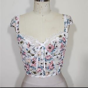 Victoria's Secret Dreams Angel Floral Embroidered Bustier Size 34D
